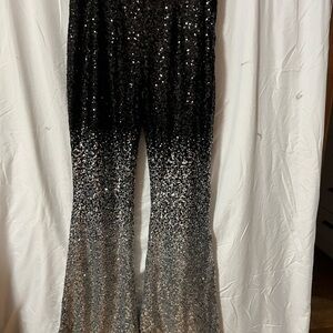 Windsor Black and Silver Sequin Jumpsuit